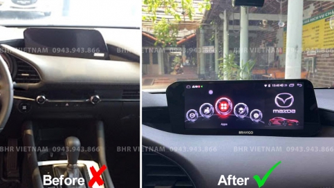 Màn hình DVD Android xe Mazda 3 2020 - nay | Màn Bravigo nguyên khối